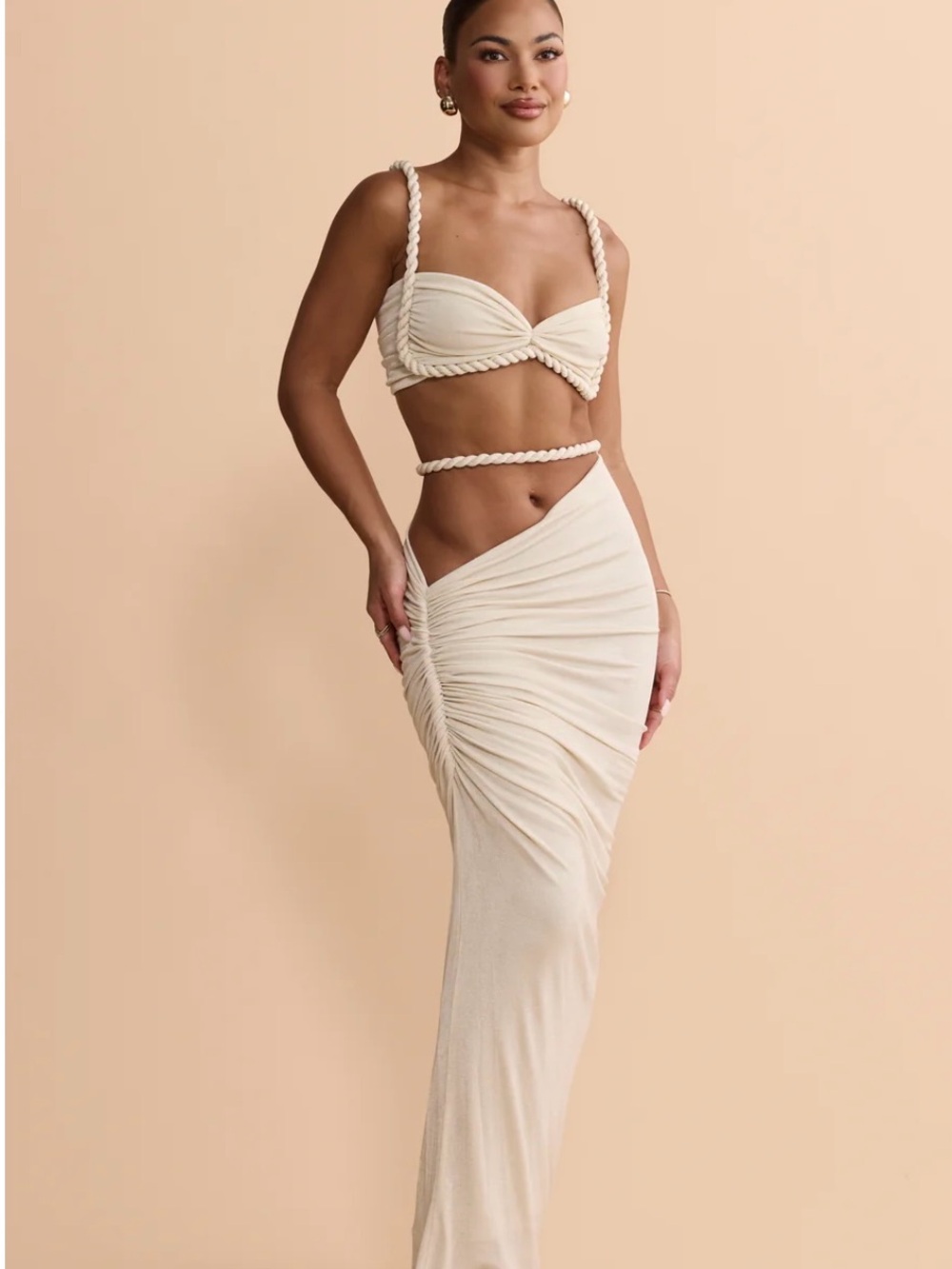 Melani The Label pearl marble top & skirt set